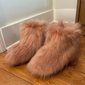 Jeffrey Campbell faux fur fuzzy bootie